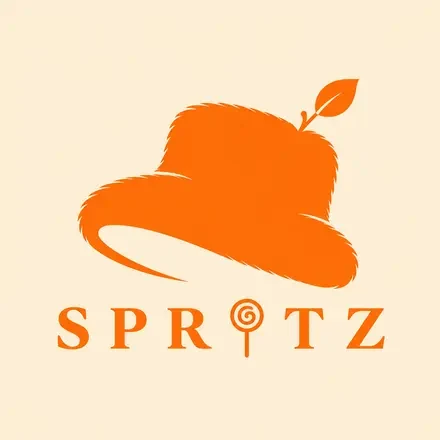 Spritz logo — orange furry bucket hat with a leaf sprouting from the crown, over the SPRITZ wordmark